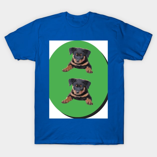 puppies on the green background T-Shirt by KA&KO